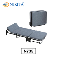 Giường gấp ba khúc vải nhung NKT-N735